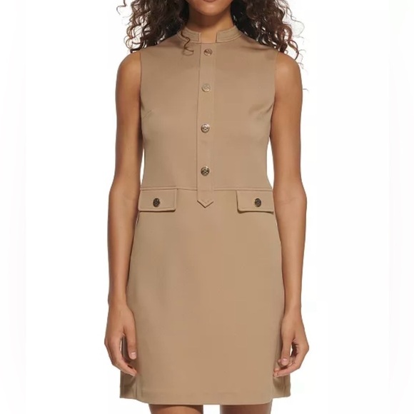 Tommy Hilfiger Dresses & Skirts - NWT Tommy Hilfiger Tan Twill shift dress Sleeveless Size 4